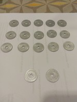 Perforated 2-penny 17 pieces (2 pieces 1956 and 15 pieces 1957 for sale in very good condition