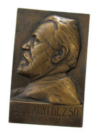 Gyula Juhász: plaque given to members cheaply by dezső Szilágy /1908/