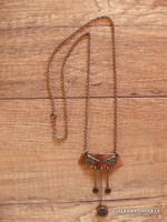 Old craftsman modern bronze necklace