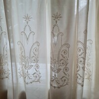 Ekrü embroidered cotton curtain - 186 x 180 cm