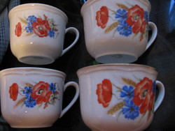 4 db antik pipacsos Wilhelmsburg csésze