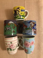 Mug mugs glass glasses nesquik, milka, tibi, rosé