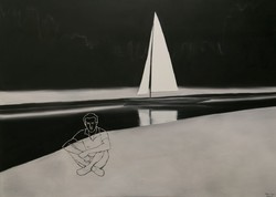 Fehér László - Vitorlás 180 x 250 cm olaj, vászon 1997