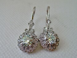 Beautiful genuine 2.4ct moissanite diamond stone antique style earrings