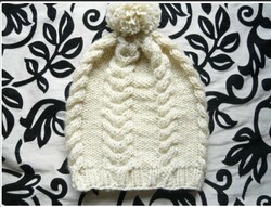 Tufted, unique, hand-knitted women's hat new