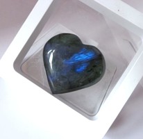 Labradorite Heart Bluish Hand Stone