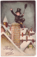 K:116 búék - New Year antique postcard 1935