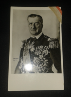 Valiant governor Miklós Horthy of Nagybánya ornament uniform medal photo sheet contemporary photo postcard (