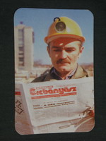 Card calendar, Mecsek ore mining company, newspaper, Pécs, 1986, (3)