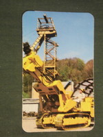 Kártyanaptár, Mecseki ércbányász vállalat, újság, Pécs, lánctalpas bányagép,1987,   (3)