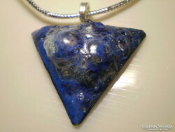 Jewelry enamel blue triangle unique necklace