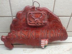Glazed ceramic wall picture, wall decoration for sale! Proud Hungarian eagle decoration for sale!