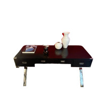 Modern fekete-króm lábú íróasztal B00300