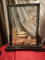 Különleges vintage ázsiai diorama