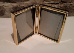 Brass double picture frame