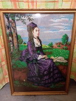 Tapestry of a woman in purple