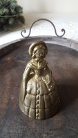 Brass doorbell, bell, Victorian woman figure