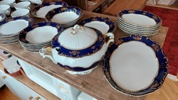 Zsolnay pompadour i.-Es 87 pieces, 6 pieces. Cutlery and tea-coffee-compote-cake set.