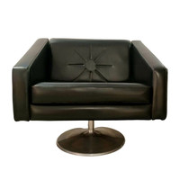 Black faux leather armchair b00247