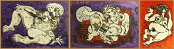 Bartos Endre SZERELEM sorozat 2., 3. és 4. része, hátoldali tükör-rajzokkal, karton