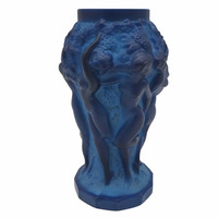 Desna kék üveg váza -női alakok I.-M00991