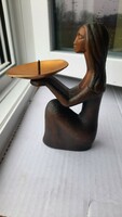 Stylish retro candle holder in a female shape