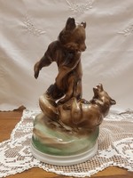 Nice zsolnay wrestling bear porcelain figure