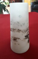 Small alabaster vase with blurred landscape