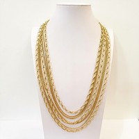 Monet new york 1960 18kt gold plated 5 row necklace