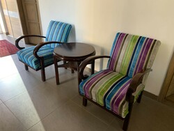 Art deco armchairs and coffee table renovated