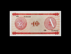 UNC - 10 PESOS KUBA - "A" külföldieknek bankjegy - 1985 (Ritkaság!)
