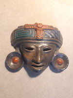 Mayan terracotta mask wall decoration - Central America