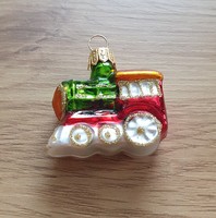 Karácsonyfadísz- nosztalgia mozdony, vonat /üveg/