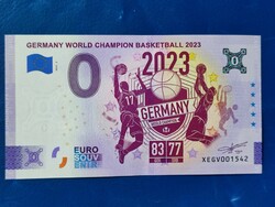 Germany 0 euro 2023 basketball world championship Germany world champion rare commemorative paper money! Unc