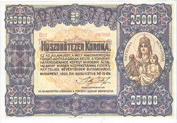 Hungary 25,000 crowns 1922 replica