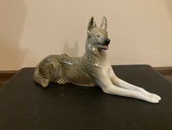 Action!! Lomonosov porcelain dog figure - German shepherd