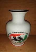Hollóházi porcelán váza - Szilvásvárad-Eger 1984.Világbajnokság - 17,5 cm magas (1/d)