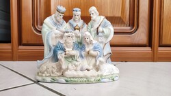 Aranyozott Karácsonyi figurális Betlehemi porcelán jászol
