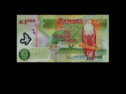 UNC - 1000 KWACHA - ZAMBIA - 2008 (Ablakos polimer bankjegy!)