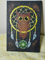 Owl dream catcher wall picture