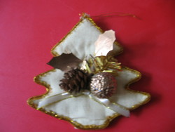 Retro handmade Christmas tree ornament in the shape of a pine tree