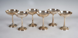 Silver champagne glasses set (6 pieces)