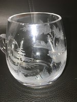Old hunting scene glass, mug