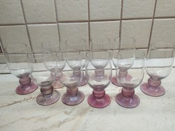 Glass, stemmed glass with pink base for sale! 10 for sale!