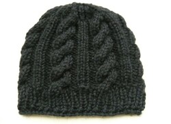 Hand-knitted black men's hat new