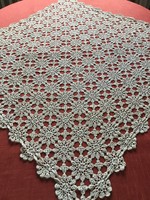 Antique lace tablecloth from the 30s, flawless, handmade, thin crochet thread