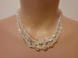 Double row Czech aurora borealis crystal necklaces (necklace)