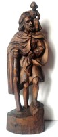 Saint Christopher with baby Jesus is a large 50 cm high wooden statue