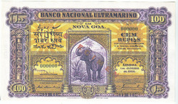 Portuguese India 100 Rupee Specimen 1924 Replica