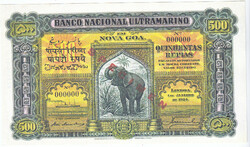 Portuguese India 500 Rupee Specimen 1924 Replica